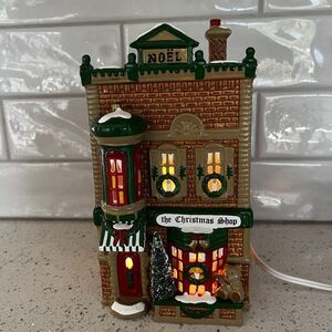 Department 56 The Christmas Shop Snow Village 50970 W/ Packing & Light Vintage